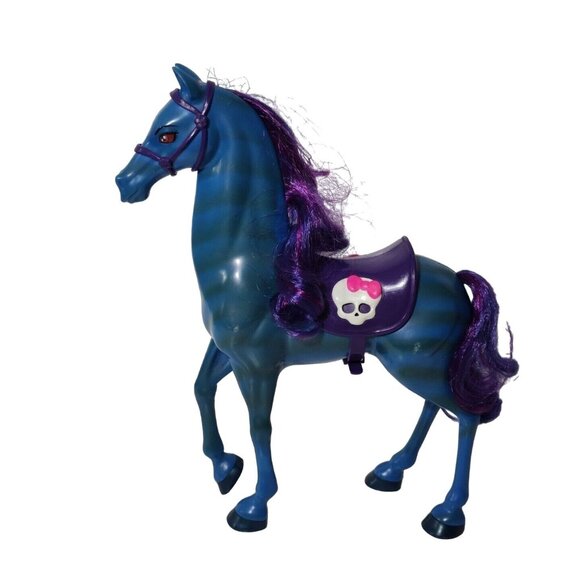 Monster High Headless Headmistress Bloodgood Blue Horse Nightmare Toy and Saddle - Picture 3 of 10